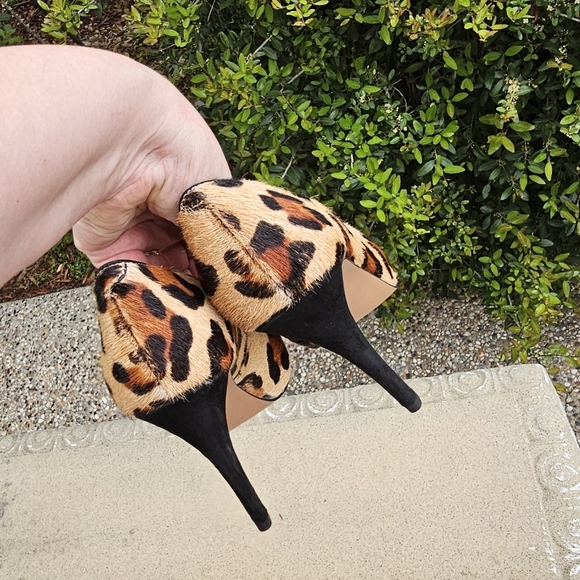 Talbots animal print Leopard Print Pony Hair Classic Platform Pumps Heels 7B - Picture 11 of 15